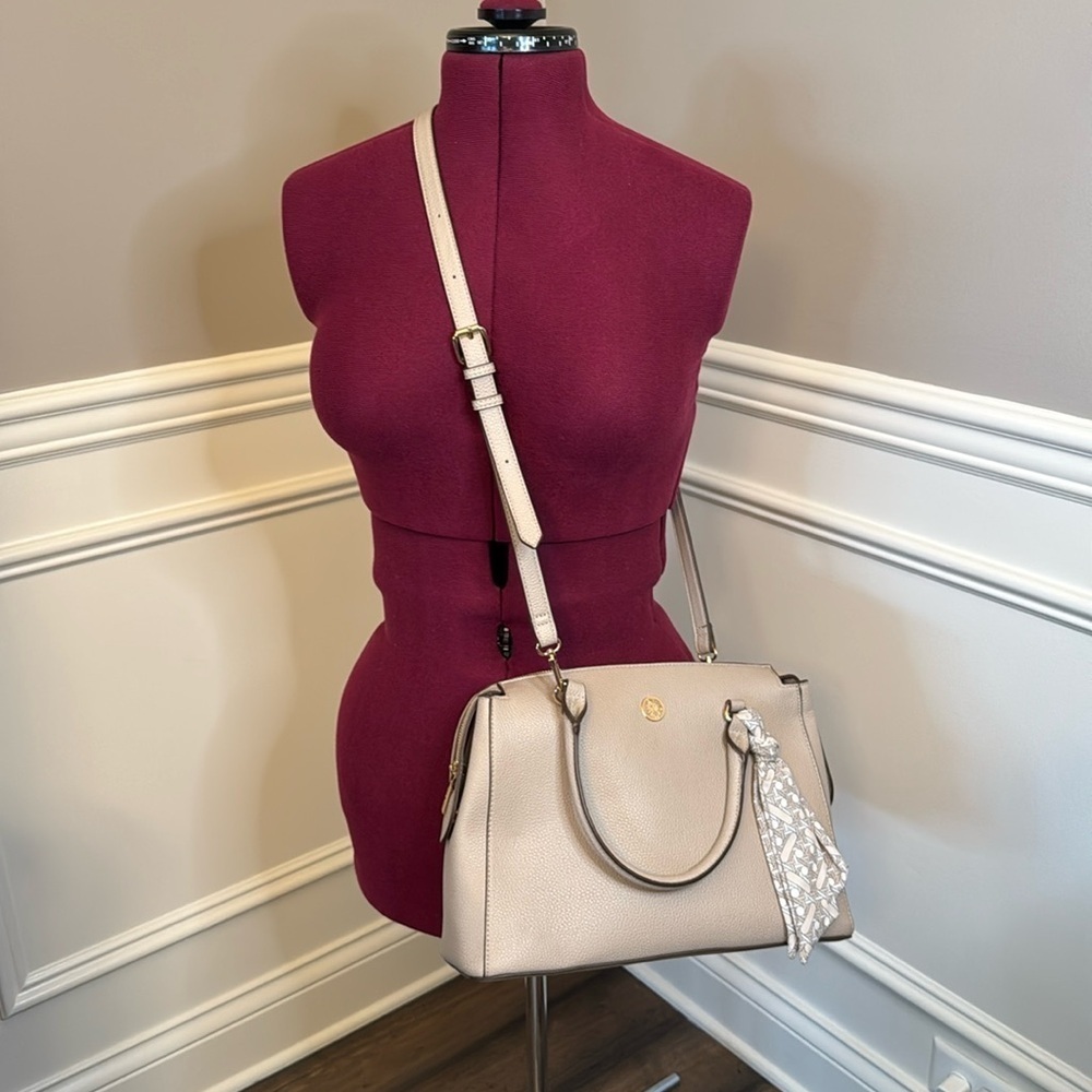 Anne Klein tan scarf Crossbody tote
